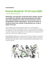 Bild av pressmeddelande Svensk Musikvår 2024